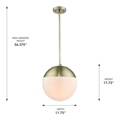 Golden Lighting Dixon 1-light Pendant in Aged Brass - - Golden Lighting
