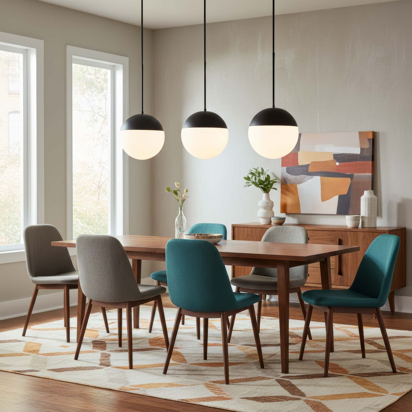 Golden Lighting Dixon 1-light 12in Pendant and Matte Black shade and Opal Glass - - Golden Lighting