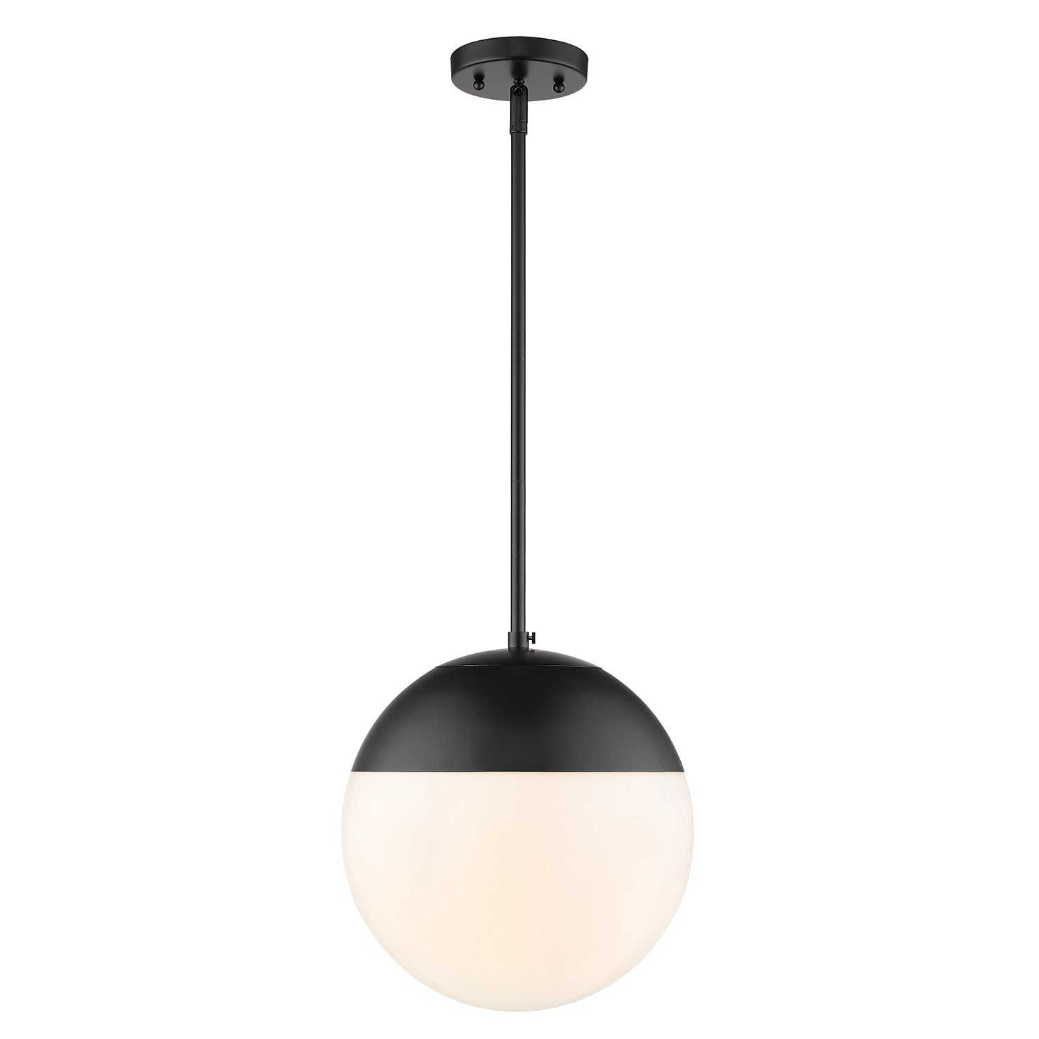 Dixon Pendant in Matte Black with Opal Glass and Matte Black Cap - - Golden Lighting