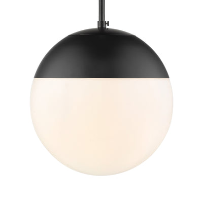 Golden Lighting Dixon 1-light 12in Pendant and Matte Black shade and Opal Glass - Default Title - Golden Lighting