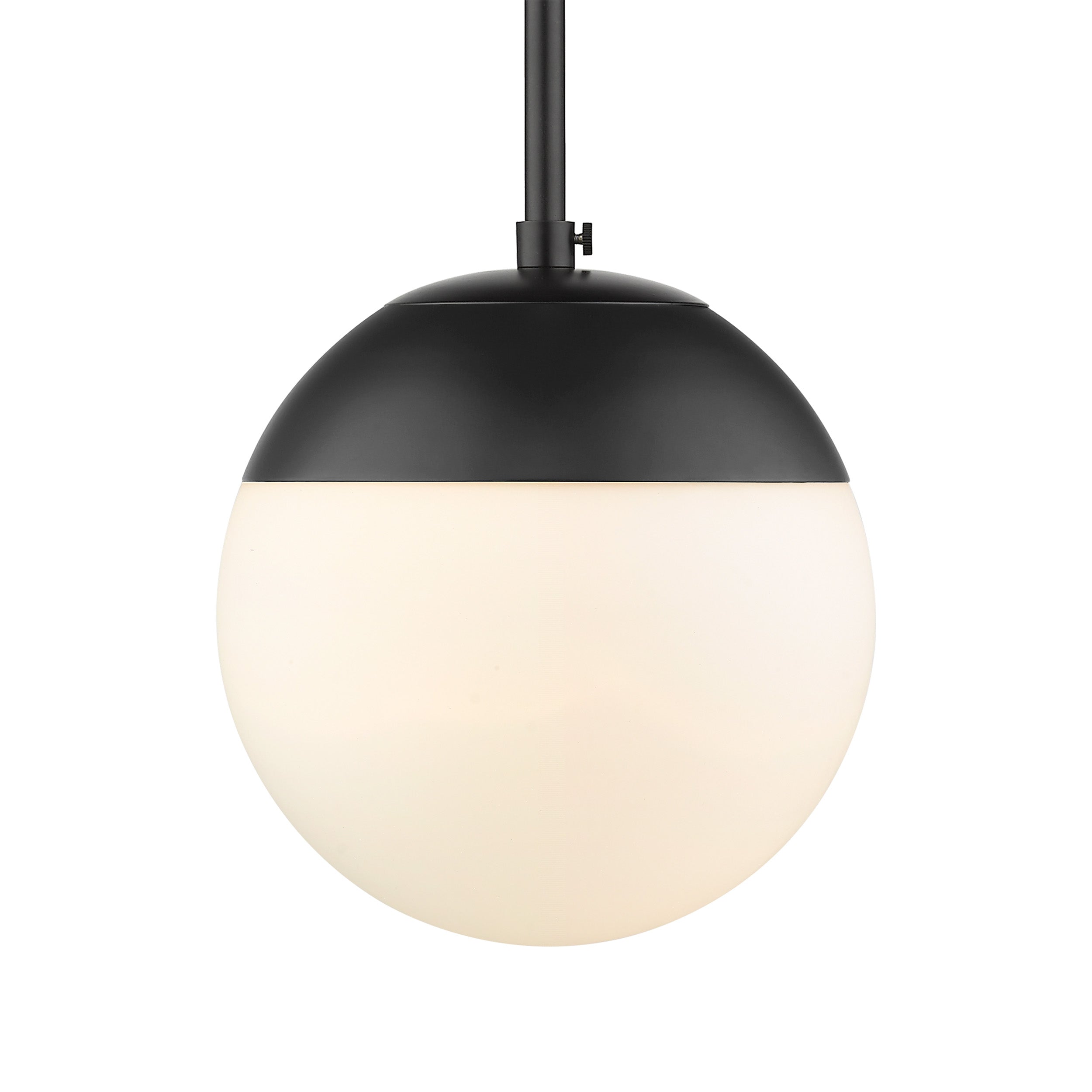 Golden Lighting Dixon 1-light Pendant in Matte Black and Opal Glass - - Golden Lighting