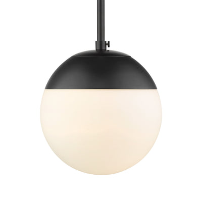 Golden Lighting Dixon 1-light Pendant in Matte Black and Opal Glass - - Golden Lighting