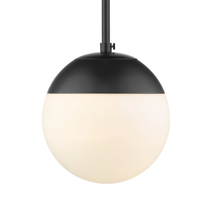 Golden Lighting Dixon 1-light Pendant in Matte Black and Opal Glass - - Golden Lighting