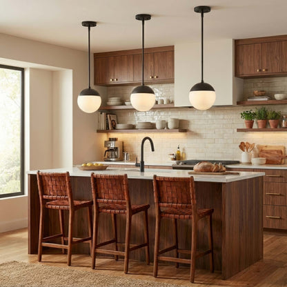 Golden Lighting Dixon 1-light Pendant in Matte Black and Opal Glass - - Golden Lighting