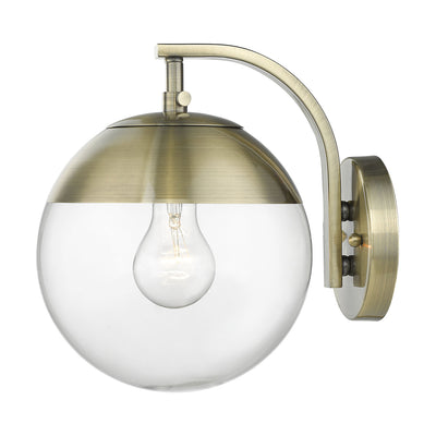 Golden Lighting Dixon 1-light Wall Sconce in Aged Brass and Clear Glass - - Golden Lighting