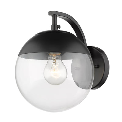 Golden Lighting Dixon 1-light Wall Sconce in Matte Black and Clear Glass - - Golden Lighting