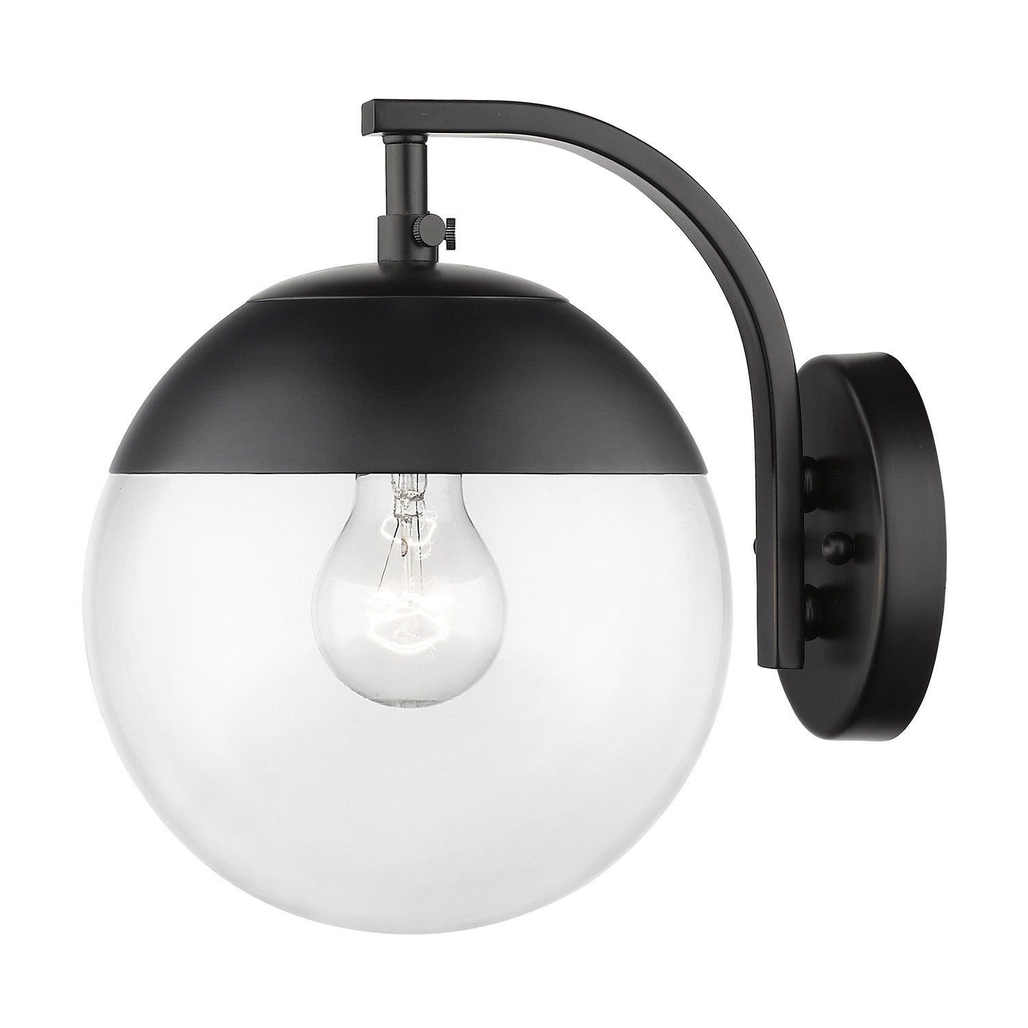 Golden Lighting Dixon 1-light Wall Sconce in Matte Black and Clear Glass - - Golden Lighting