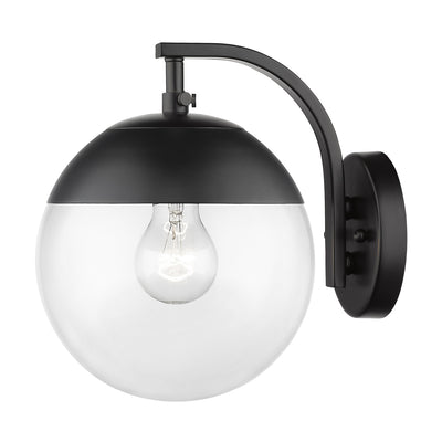 Golden Lighting Dixon 1-light Wall Sconce in Matte Black and Clear Glass - - Golden Lighting