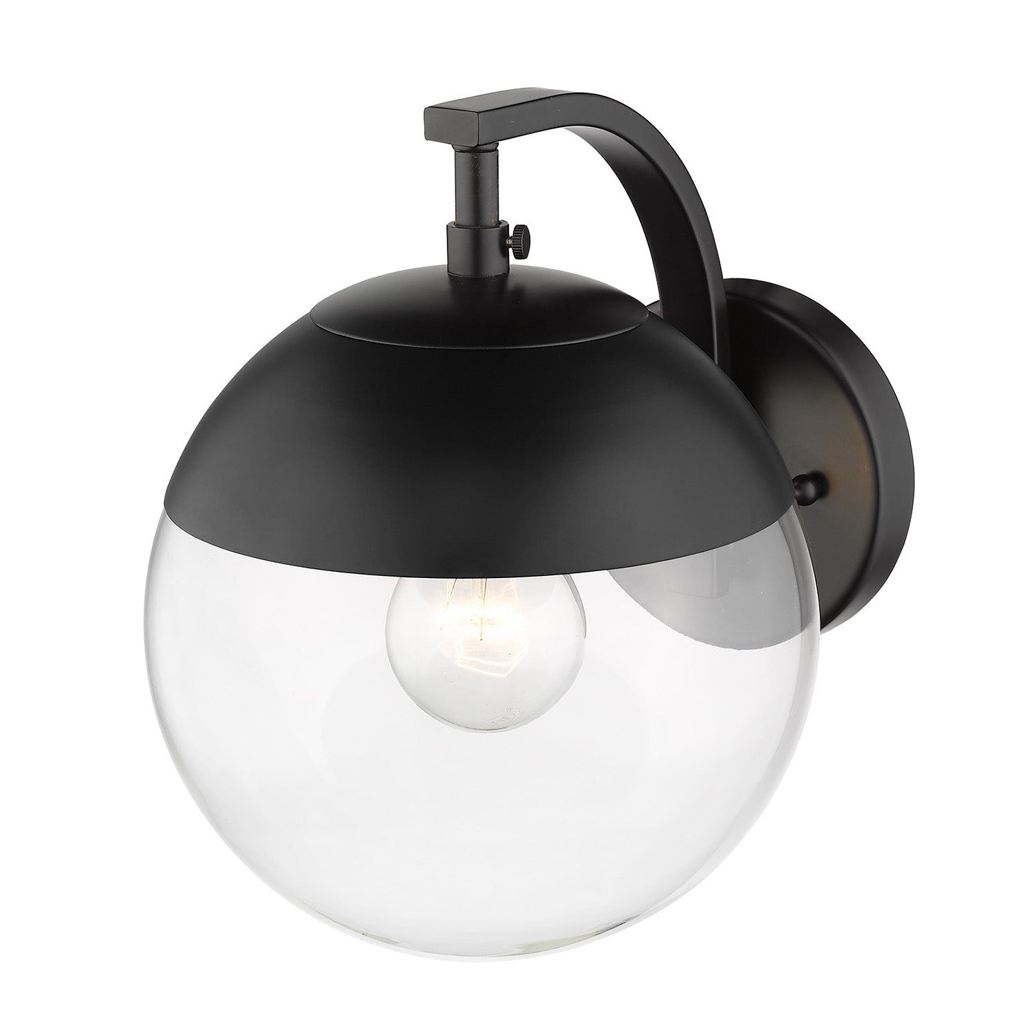 Golden Lighting Dixon 1-light Wall Sconce in Matte Black and Clear Glass - - Golden Lighting