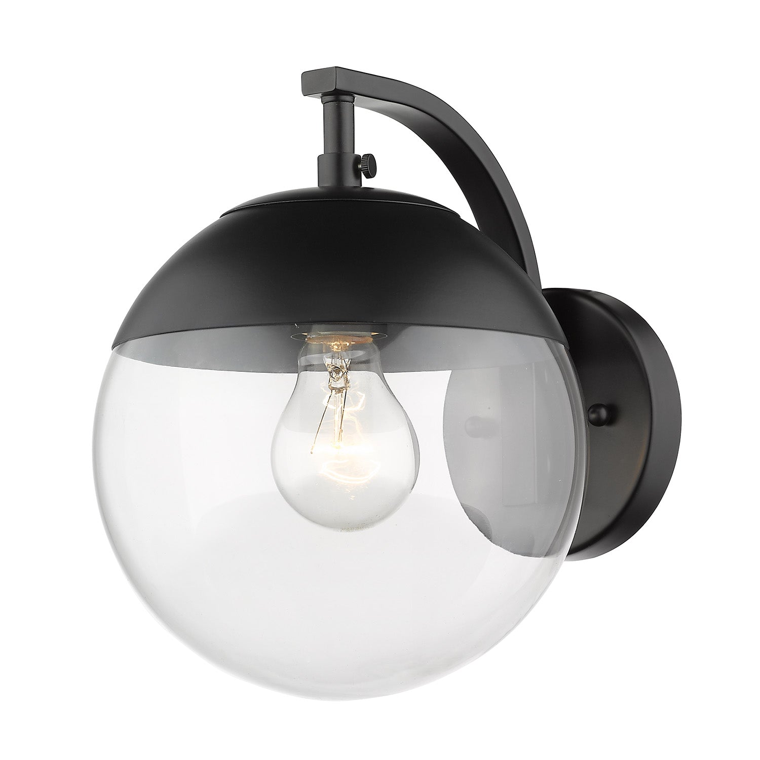 Dixon Sconce in Matte Black with Clear Glass and Matte Black Cap - - Golden Lighting