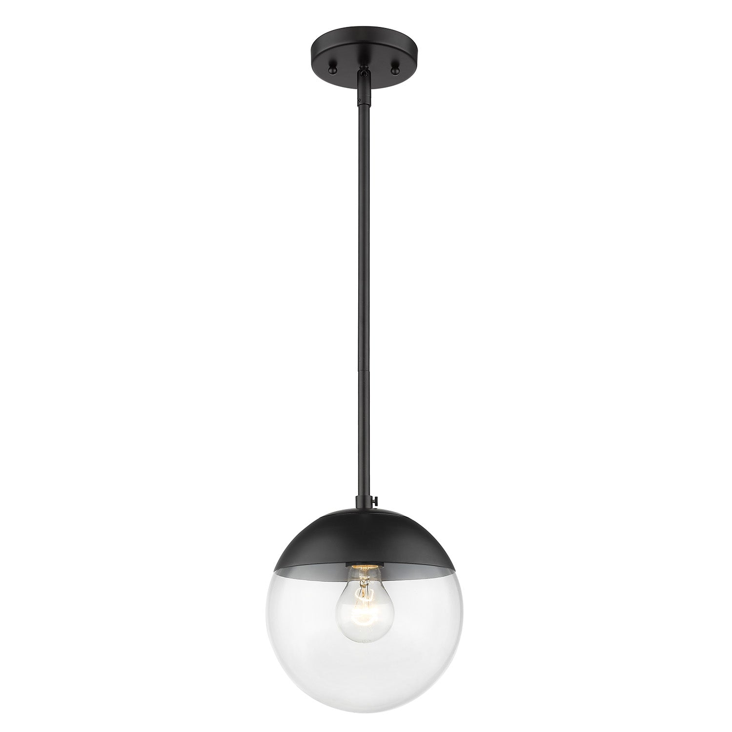 Golden Lighting Dixon 1-light Pendant in Matte Black and Clear Glass - - Golden Lighting