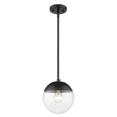 Golden Lighting Dixon 1-light Pendant in Matte Black and Clear Glass - - Golden Lighting