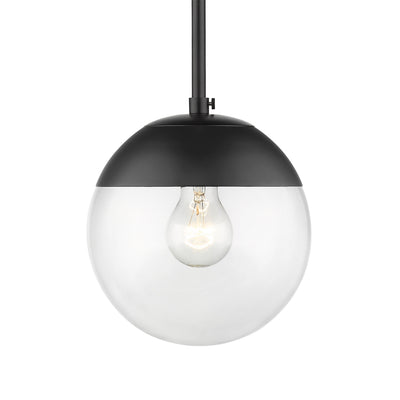 Golden Lighting Dixon 1-light Pendant in Matte Black and Clear Glass - - Golden Lighting