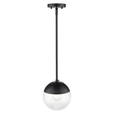 Golden Lighting Dixon 1-light Pendant in Matte Black and Clear Glass - - Golden Lighting