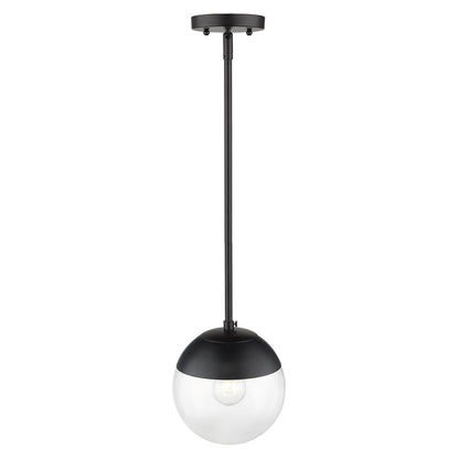 Golden Lighting Dixon 1-light Pendant in Matte Black and Clear Glass - - Golden Lighting