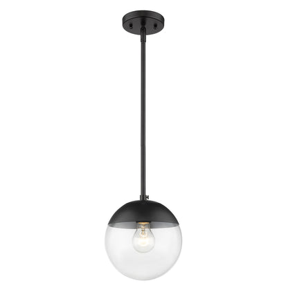 Dixon Small Pendant in Matte Black with Clear Glass and Matte Black Cap - Matte Black / Clear Glass / Clear - Golden Lighting