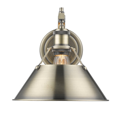 Yep by Golden Lighting Orwell 1-light Wall Sconce in Aged Brass - - Golden Lighting
