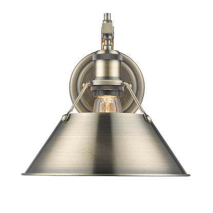 Yep by Golden Lighting Orwell 1-light Wall Sconce in Aged Brass - - Golden Lighting