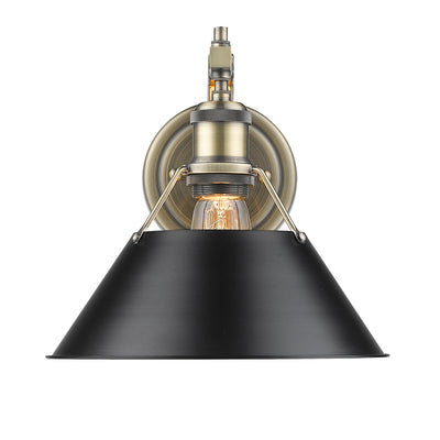Yep by Golden Lighting Orwell 1-light Wall Sconce in Aged Brass and Matte Black shade - - Golden Lighting
