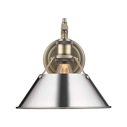 Yep by Golden Lighting Orwell 1-light Wall Sconce in Aged Brass and Chrome shade - - Golden Lighting
