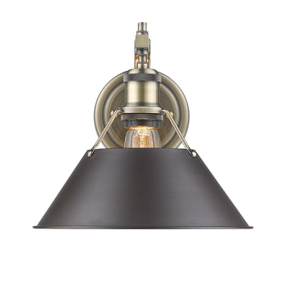 Yep by Golden Lighting Orwell 1-light Wall Sconce in Aged Brass and Rubbed Bronze shade - - Golden Lighting