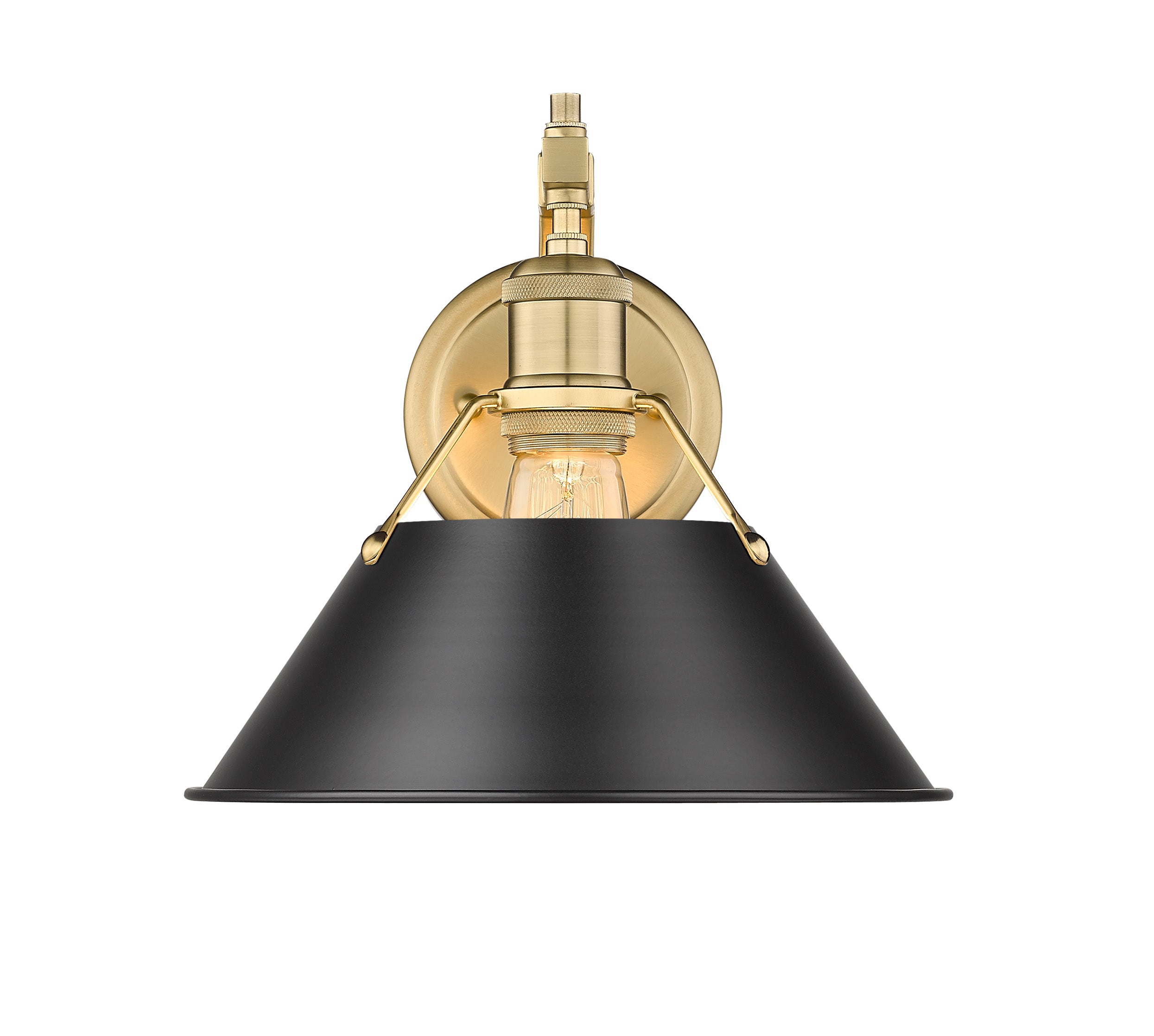 Yep by Golden Lighting Orwell 1-light Wall Sconce in Brushed Champagne Brass and Matte Black shade - - Golden Lighting