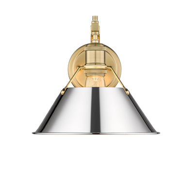 Yep by Golden Lighting Orwell 1-light Wall Sconce in Brushed Champagne Brass and Chrome shade - - Golden Lighting