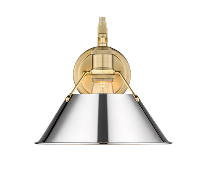 Yep by Golden Lighting Orwell 1-light Wall Sconce in Brushed Champagne Brass and Chrome shade - - Golden Lighting