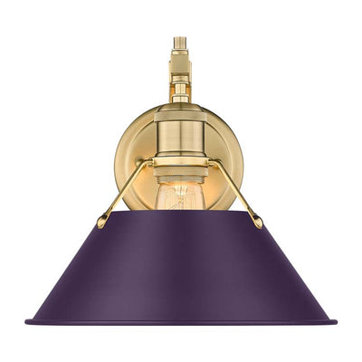 Yep by Golden Lighting Orwell 1-light Wall Sconce in Brushed Champagne Brass and Exotic Purple shade - - Golden Lighting