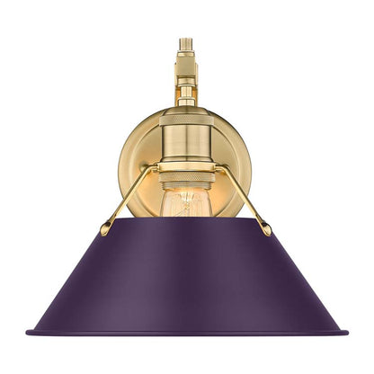 Yep by Golden Lighting Orwell 1-light Wall Sconce in Brushed Champagne Brass and Exotic Purple shade - - Golden Lighting