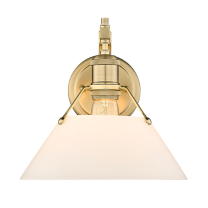 Yep by Golden Lighting Orwell 1-light Wall Sconce in Brushed Champagne Brass and Opal Glass - - Golden Lighting