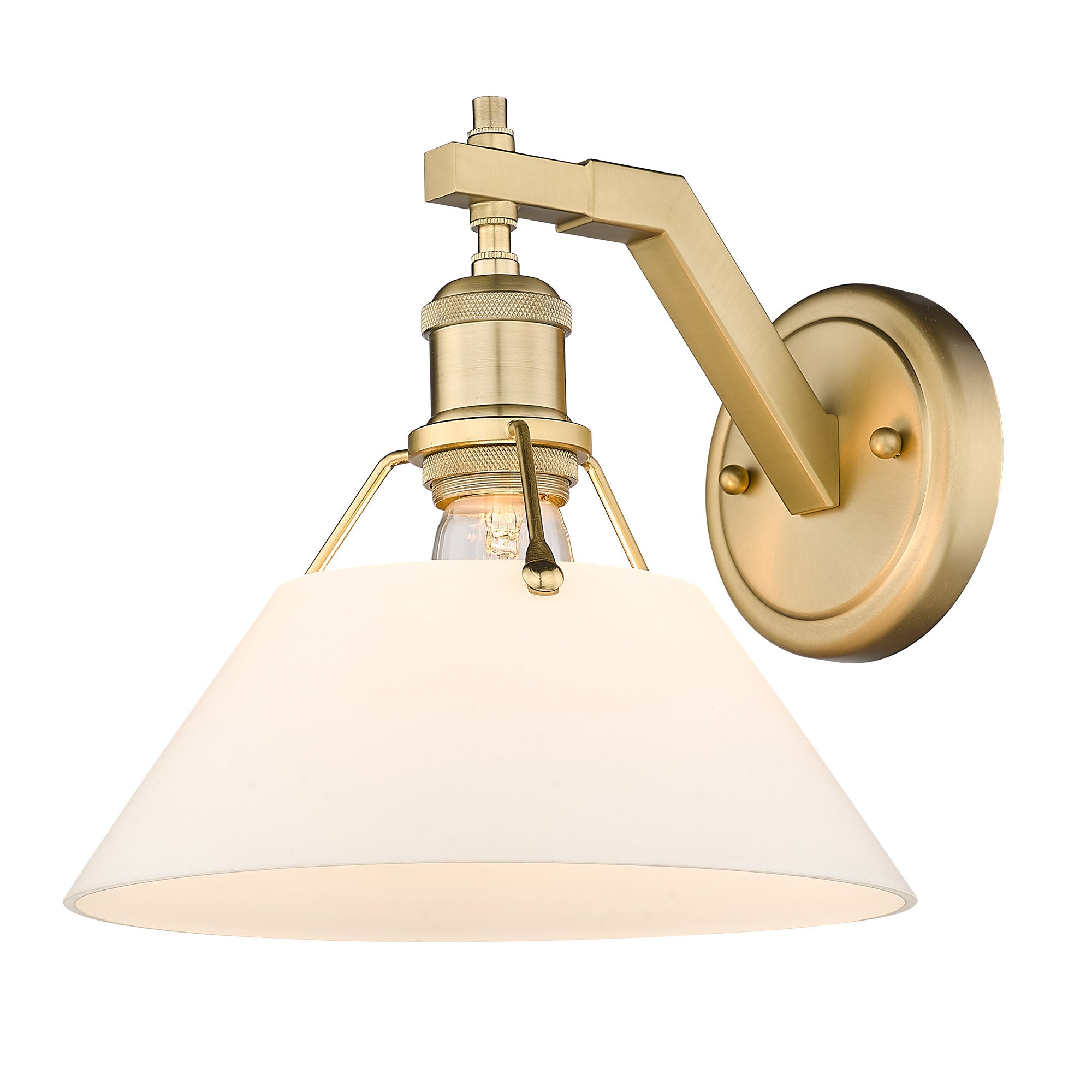 Yep by Golden Lighting Orwell 1-light Wall Sconce in Brushed Champagne Brass and Opal Glass - - Golden Lighting