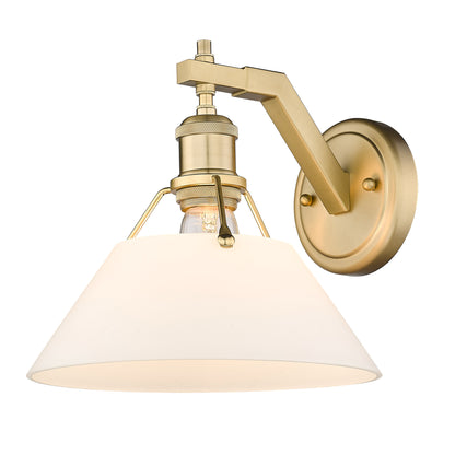 Yep by Golden Lighting Orwell 1-light Wall Sconce in Brushed Champagne Brass and Opal Glass - - Golden Lighting