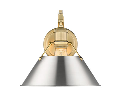Yep by Golden Lighting Orwell 1-light Wall Sconce in Brushed Champagne Brass and Pewter shade - - Golden Lighting