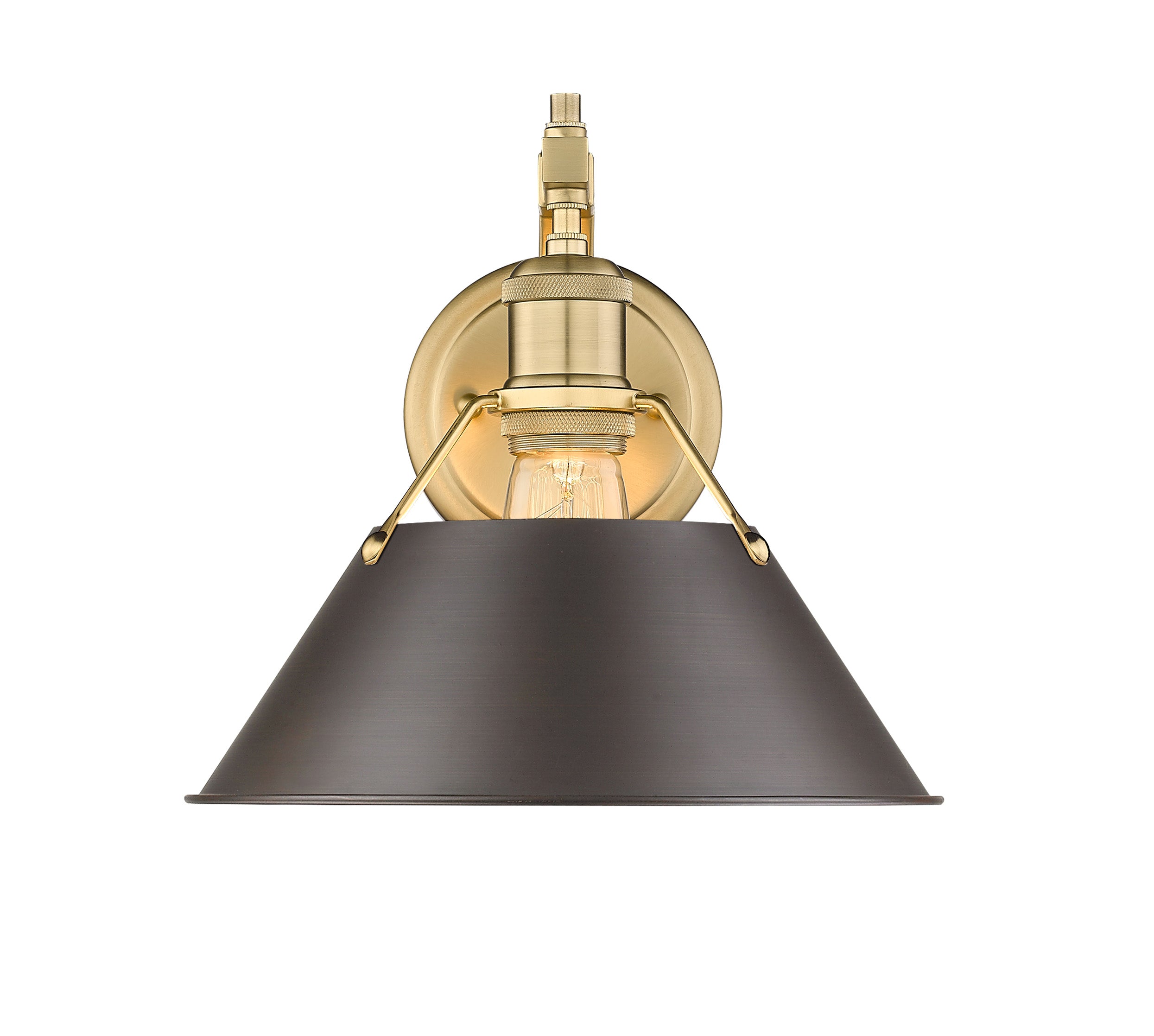 Yep by Golden Lighting Orwell 1-light Wall Sconce in Brushed Champagne Brass and Rubbed Bronze shade - - Golden Lighting