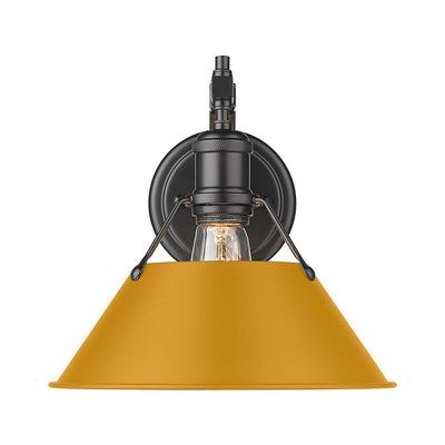 Yep by Golden Lighting Orwell 1-light Wall Sconce in Matte Black and Auric Yellow shade - - Golden Lighting