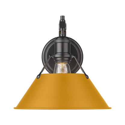 Yep by Golden Lighting Orwell 1-light Wall Sconce in Matte Black and Auric Yellow shade - - Golden Lighting