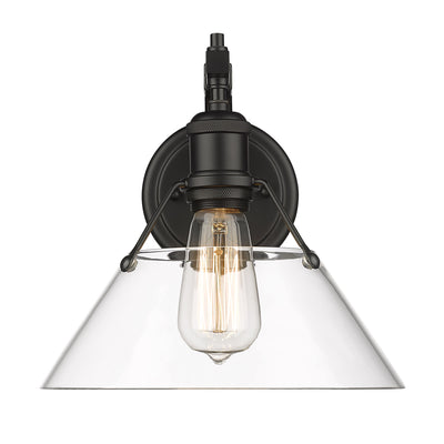 Yep by Golden Lighting Orwell 1-light Wall Sconce in Matte Black and Clear Glass - - Golden Lighting