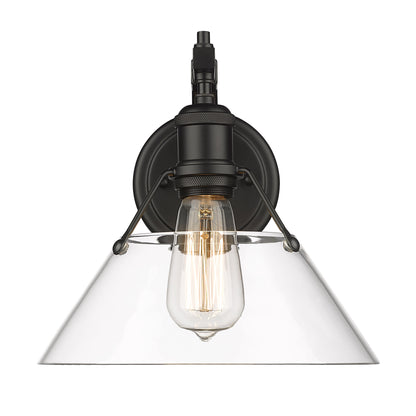 Yep by Golden Lighting Orwell 1-light Wall Sconce in Matte Black and Clear Glass - - Golden Lighting