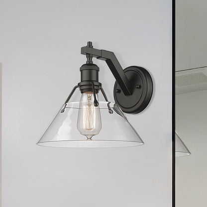 Yep by Golden Lighting Orwell 1-light Wall Sconce in Matte Black and Clear Glass - - Golden Lighting