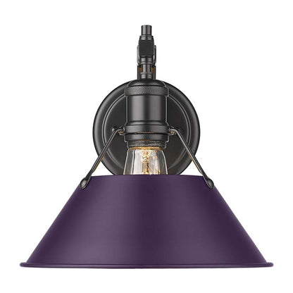 Yep by Golden Lighting Orwell 1-light Wall Sconce in Matte Black and Exotic Purple shade - - Golden Lighting