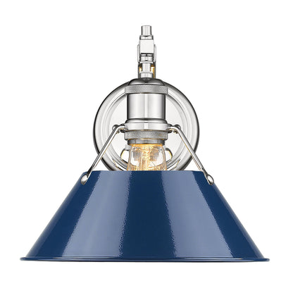 Yep by Golden Lighting Orwell 1-light Wall Sconce in Chrome and Navy Blue shade - - Golden Lighting