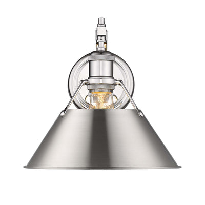 Yep by Golden Lighting Orwell 1-light Wall Sconce in Chrome and Pewter shade - - Golden Lighting