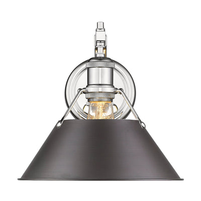 Yep by Golden Lighting Orwell 1-light Wall Sconce in Chrome and Rubbed Bronze shade - - Golden Lighting