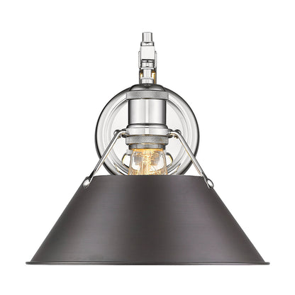 Yep by Golden Lighting Orwell 1-light Wall Sconce in Chrome and Rubbed Bronze shade - - Golden Lighting