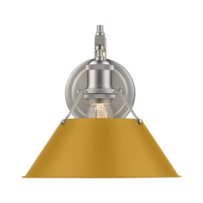 Yep by Golden Lighting Orwell 1-light Wall Sconce in Pewter and Auric Yellow shade - - Golden Lighting