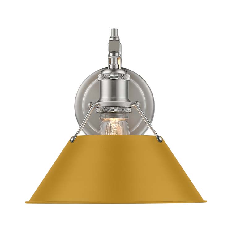 Yep by Golden Lighting Orwell 1-light Wall Sconce in Pewter and Auric Yellow shade - - Golden Lighting