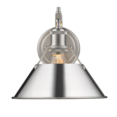 Yep by Golden Lighting Orwell 1-light Wall Sconce in Pewter and Chrome shade - - Golden Lighting