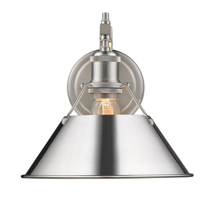 Yep by Golden Lighting Orwell 1-light Wall Sconce in Pewter and Chrome shade - - Golden Lighting