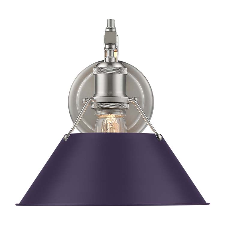 Yep by Golden Lighting Orwell 1-light Wall Sconce in Pewter and Exotic Purple shade - - Golden Lighting